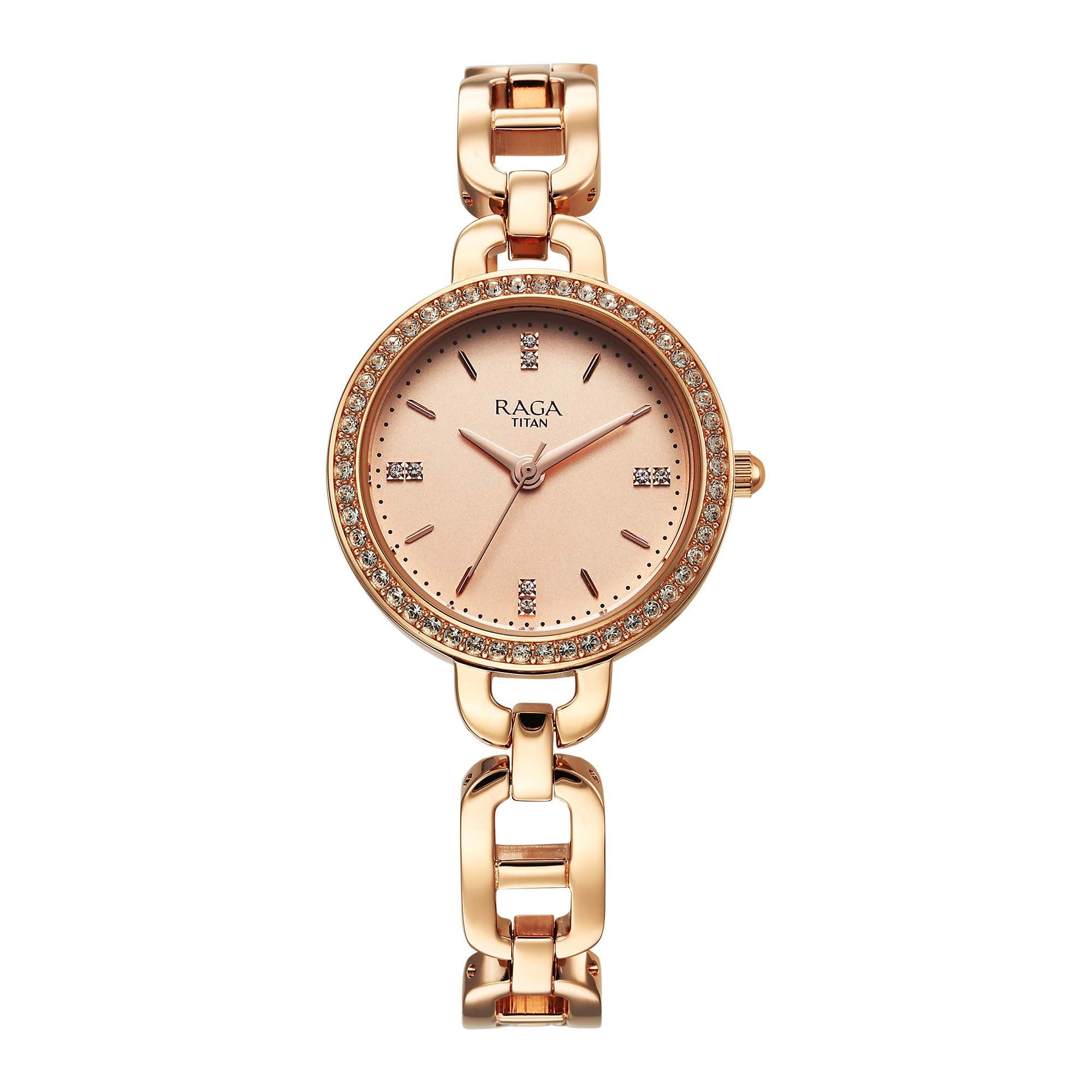 Titan Raga Showstopper 2.0 Strap Material Stainless Steel Dial Colour Rose Gold 95305WM01