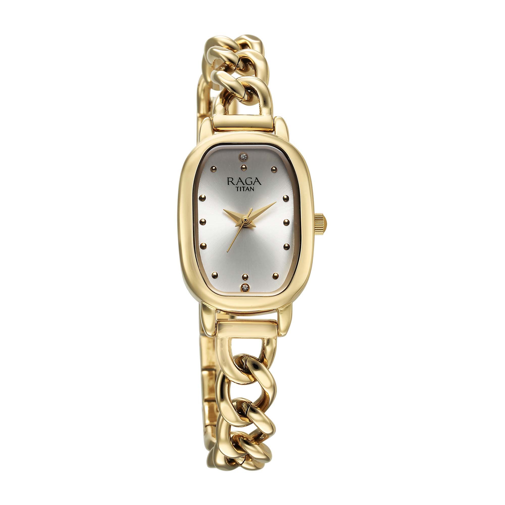 Titan Raga Showstopper 2.0 Strap Material Stainless Steel Dial Colour Gold 95309YM01