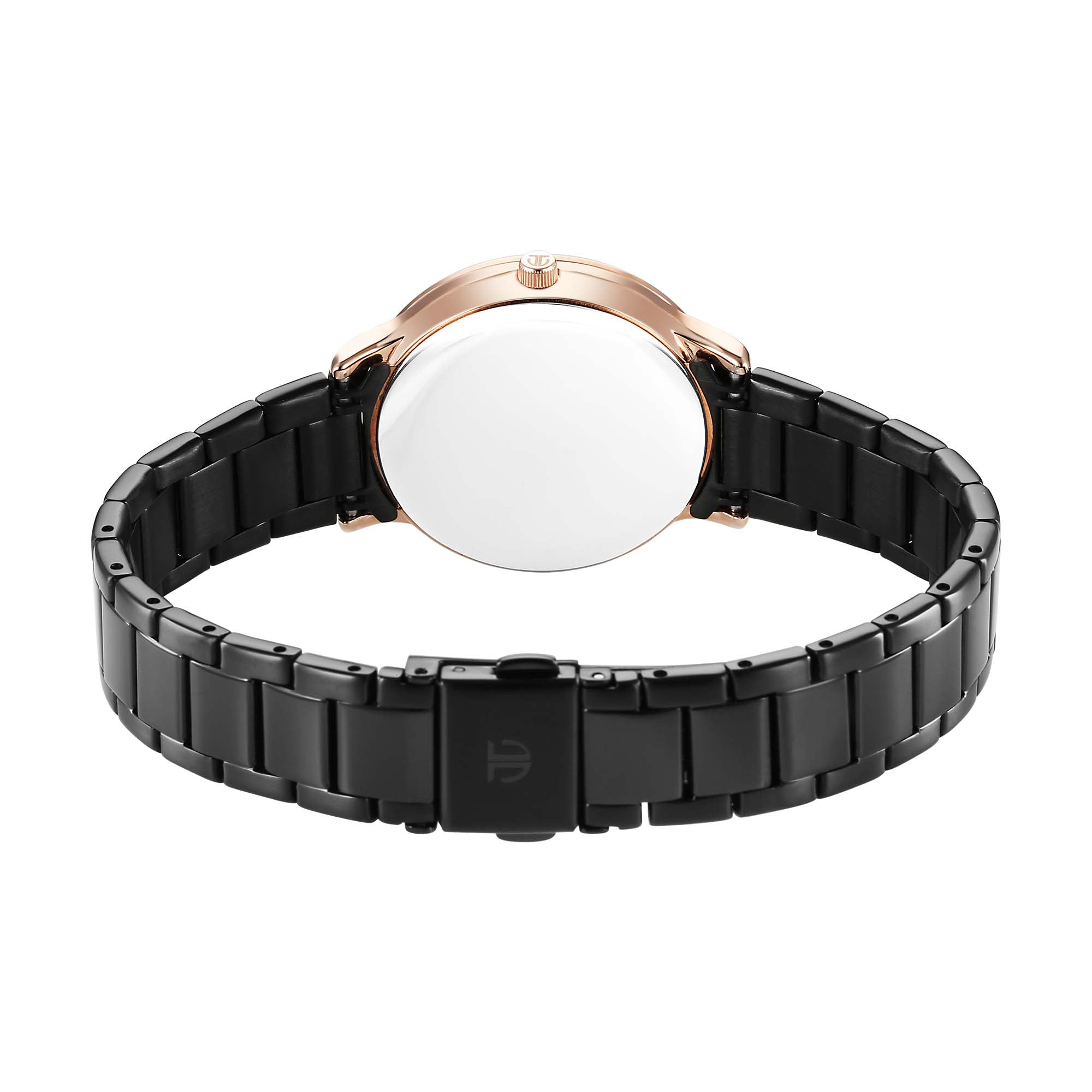 Titan Glamour Quartz Analog Black Dial Black Stainless Steel Strap Watch For Women