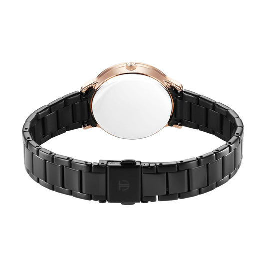 Titan Glamour Quartz Analog Black Dial Black Stainless Steel Strap Watch For Women