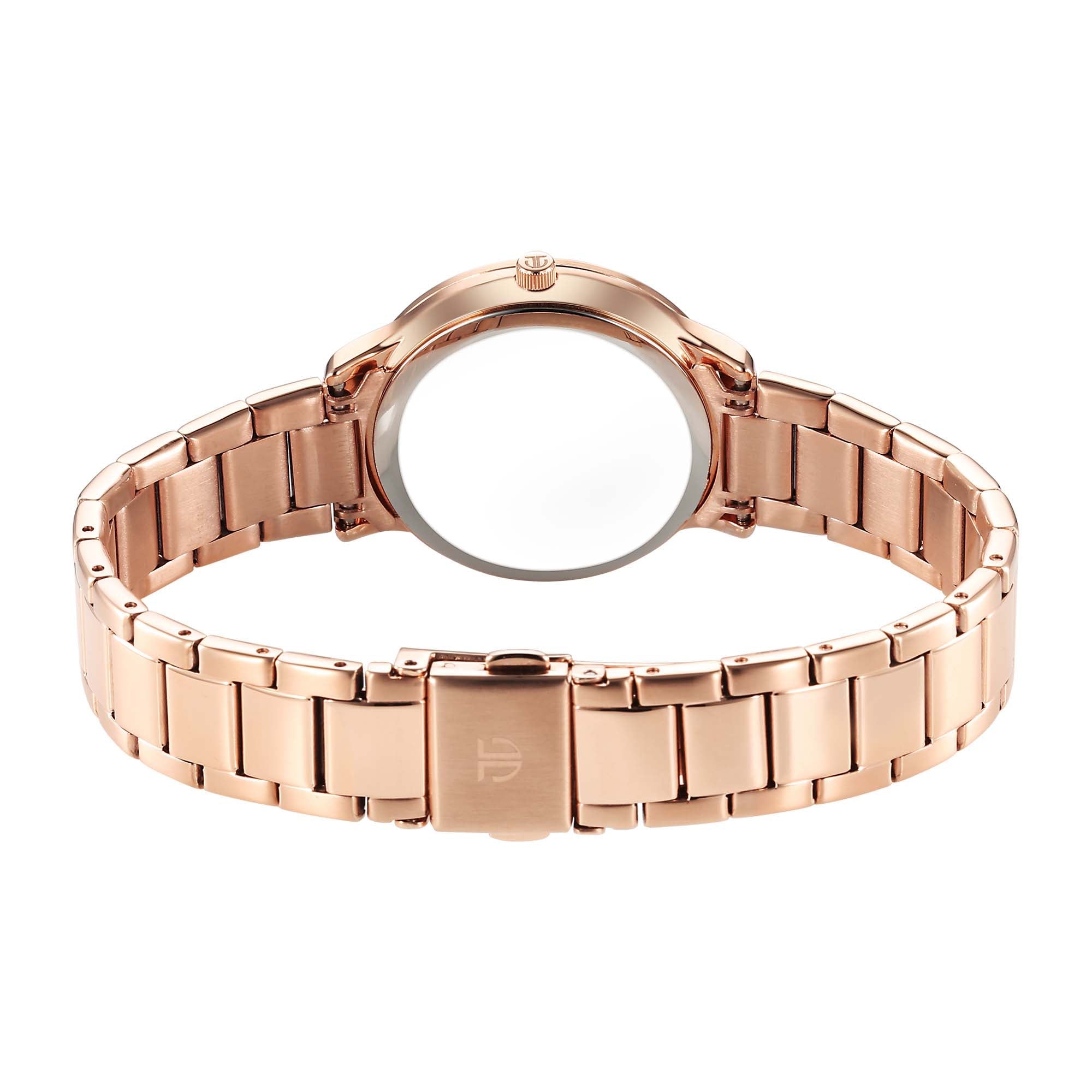 Titan Glamour Quartz Analog Mother Of Pearl Dial Rose Gold Stainless Steel Strap Watch For Women