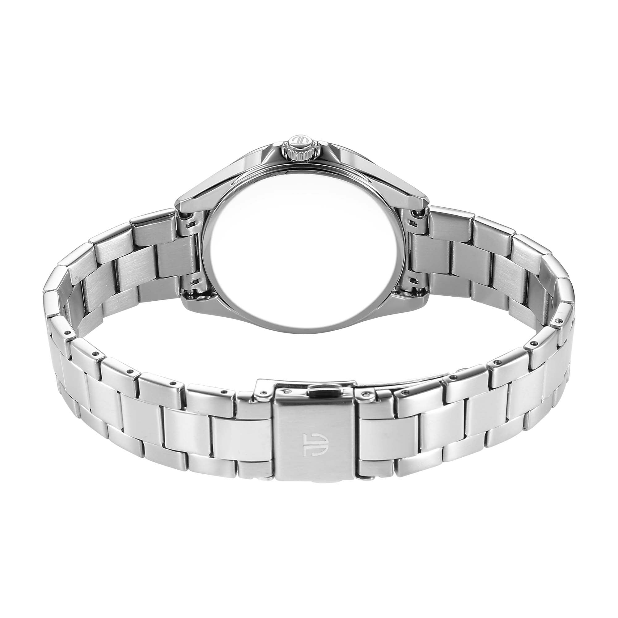 Titan Glamour Quartz Multifunction Black Dial Silver Stainless Steel Strap Watch For Women 95315KM01