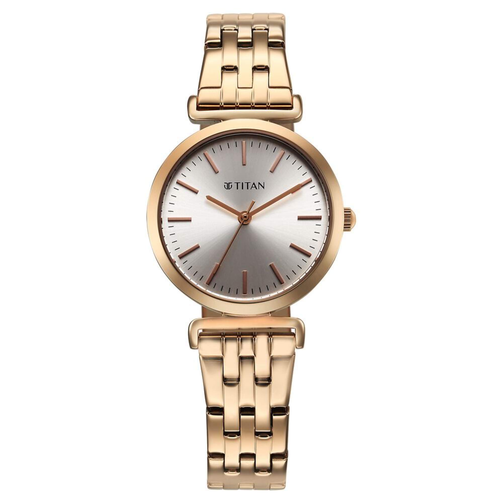 Titan Workmode Quartz Analog Silver Dial Stainless Steel Strap Watch For Women