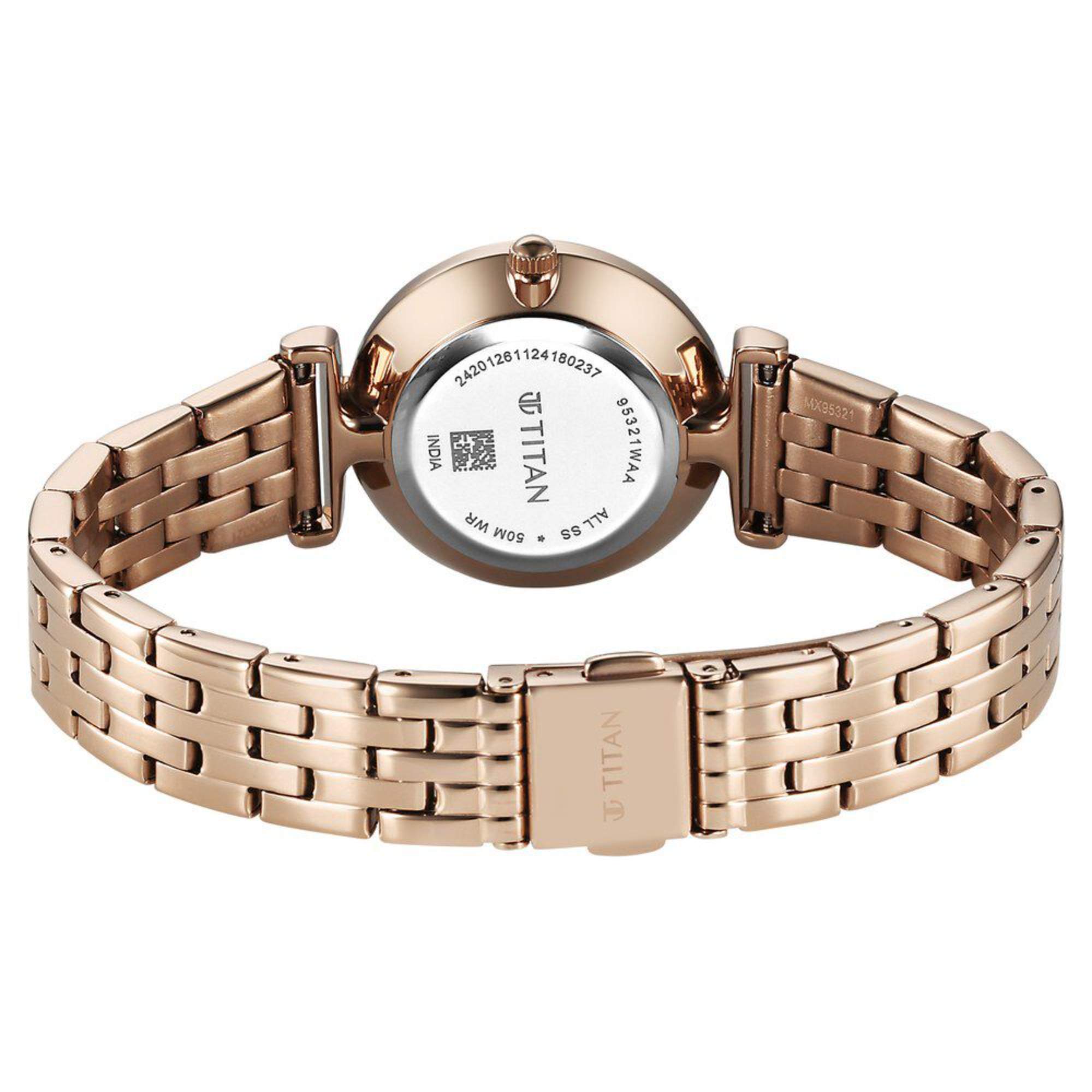 Titan Workmode Quartz Analog Silver Dial Stainless Steel Strap Watch For Women