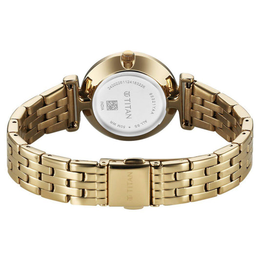 Titan Workmode Quartz Analog Silver Dial Stainless Steel Strap Watch For Women