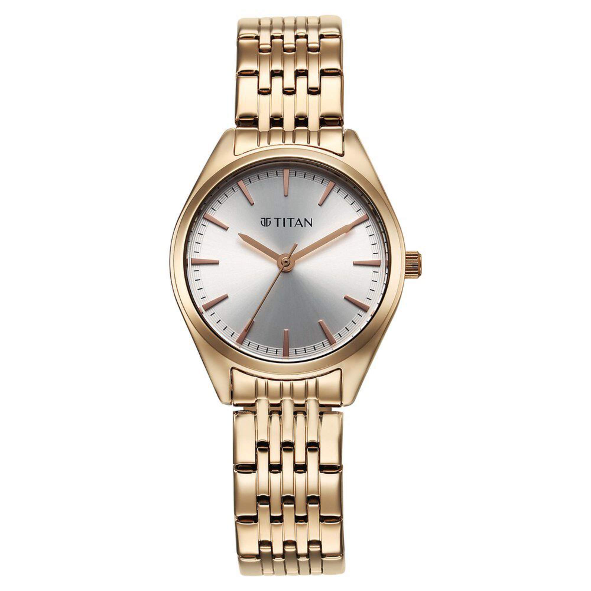 Titan Workmode Quartz Analog Silver Dial Stainless Steel Strap Watch For Women