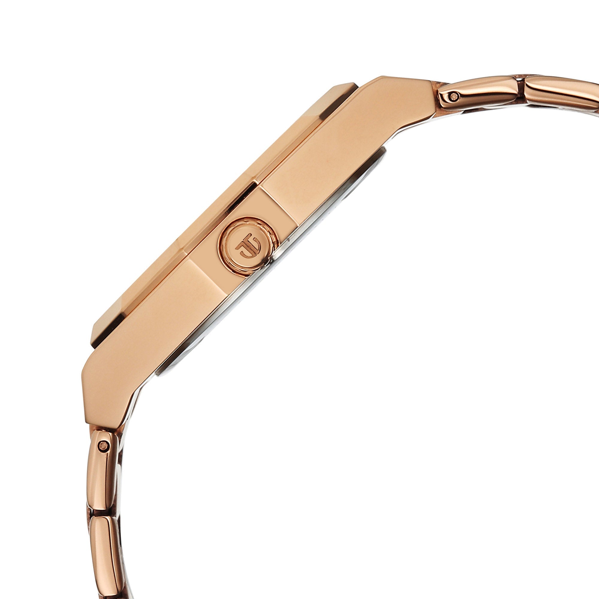Titan Purple Mother of Pearl Dial Rose Gold Stainless Steel Strap Analog with Date Watch for Women
