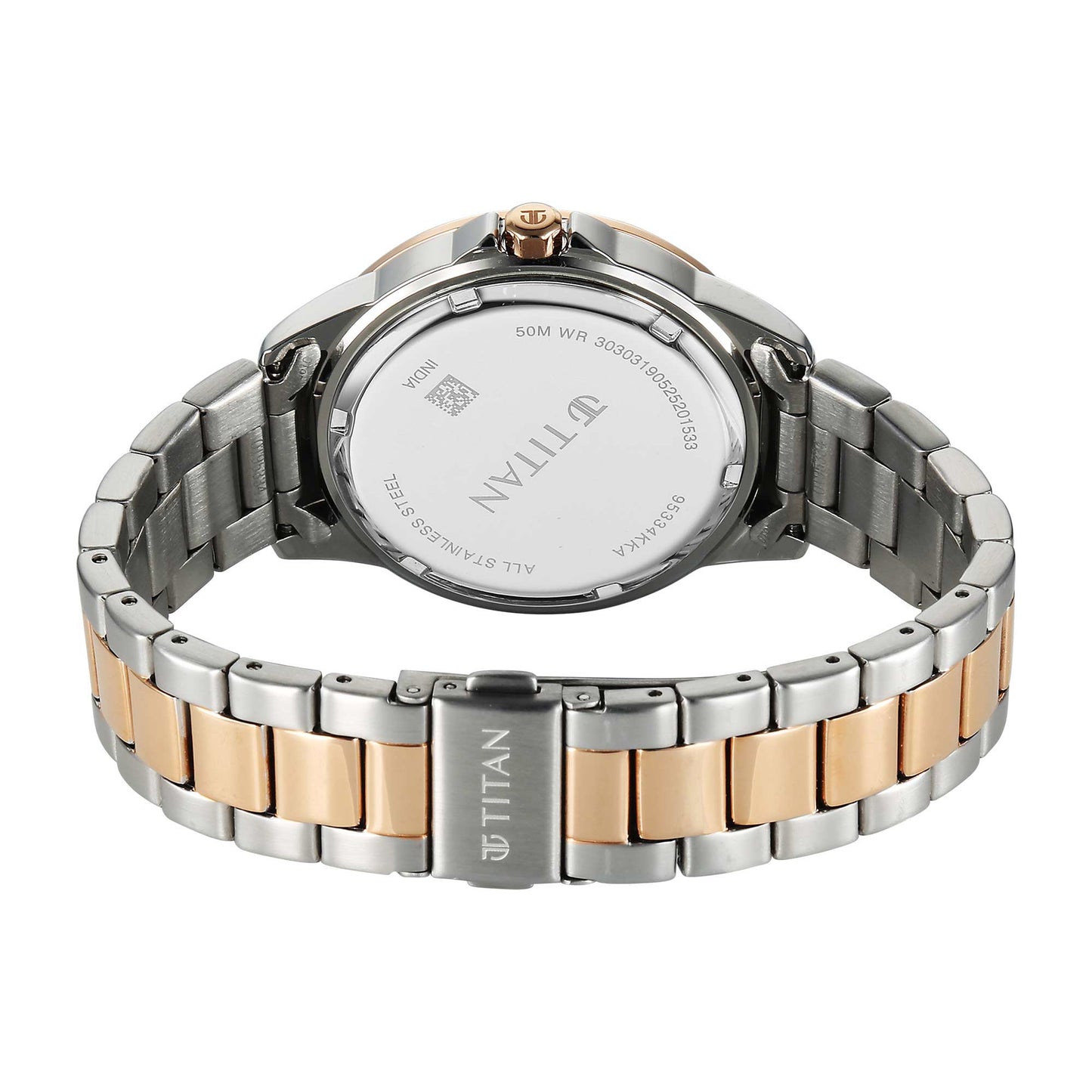 Titan Purple Mother of Pearl Dial Dual Color Analog with Date Watch for Women