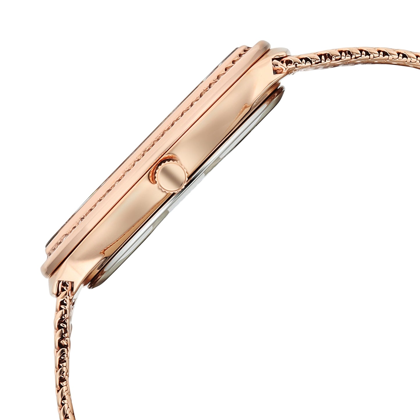 Titan Raga Glimmers Brown Mother of Pearl Oval Dial Rose Gold Metal Strap Analog Watch for Women