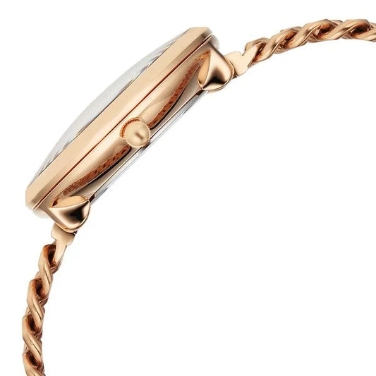 Titan Raga Glimmers Quartz Analog Mother of Pearl Dial Rose Gold Stainless Steel Strap Watch For Women 95342WM01F