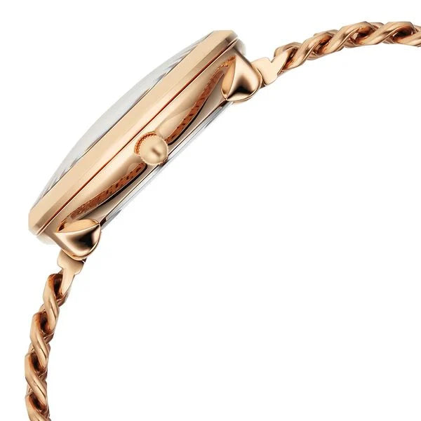 Titan Raga Glimmers Quartz Analog Mother of Pearl Dial Rose Gold Stainless Steel Strap Watch For Women 95342WM01F