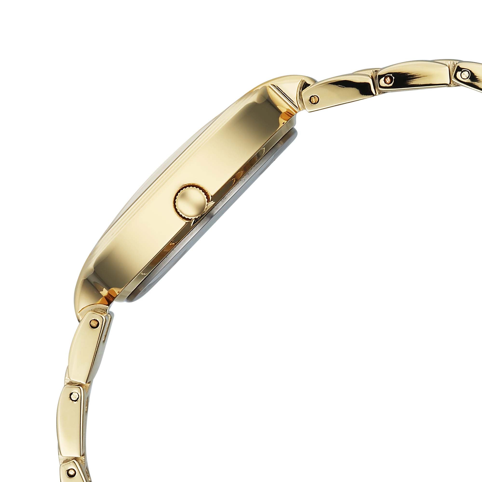 Titan Raga White Dial Gold Metal Strap Analog Watch for Women