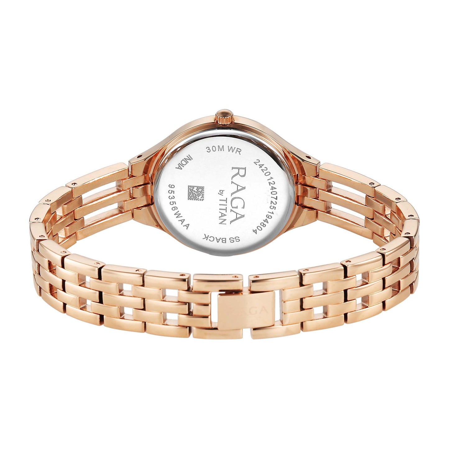 Titan Raga Silver Dial Gold Stainless Steel Strap Analog Watch for Women