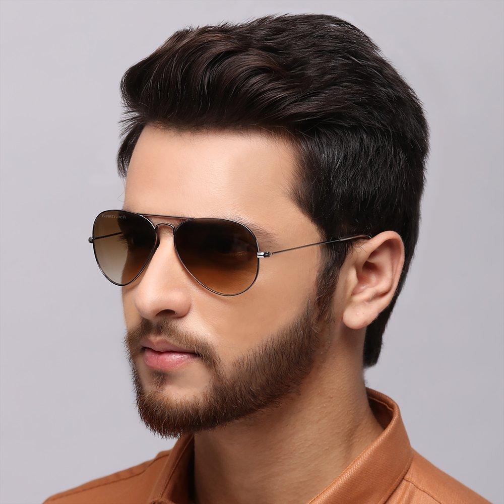 Gun metal Aviator Men Sunglasses (M165BR18G|57)