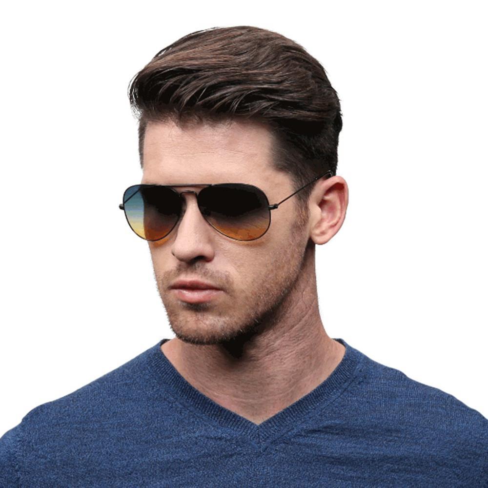 Black Aviator Men Sunglasses (M165YL27|58)