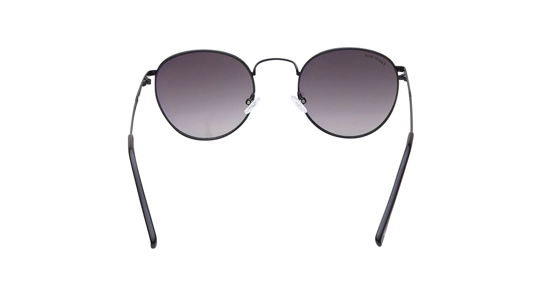 Shiny Black Round Unisex Sunglasses