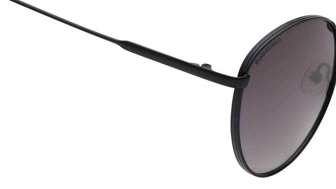 Shiny Black Round Unisex Sunglasses