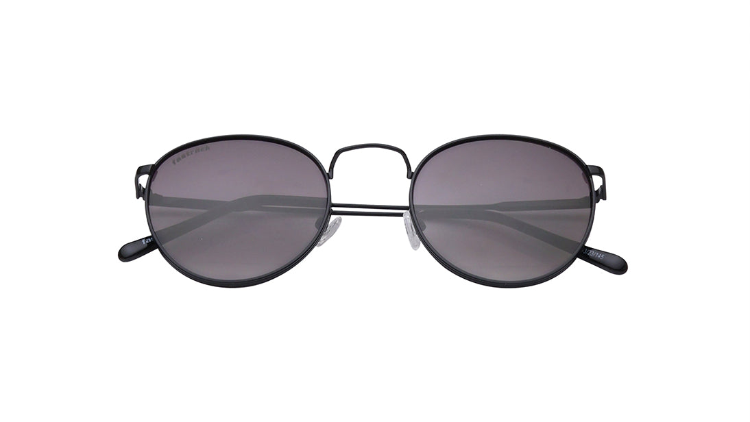 Shiny Black Round Unisex Sunglasses