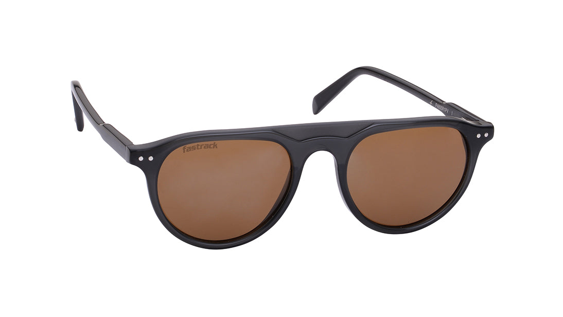 Brown Geometric Rimmed Sunglasses(P480BR1PV)