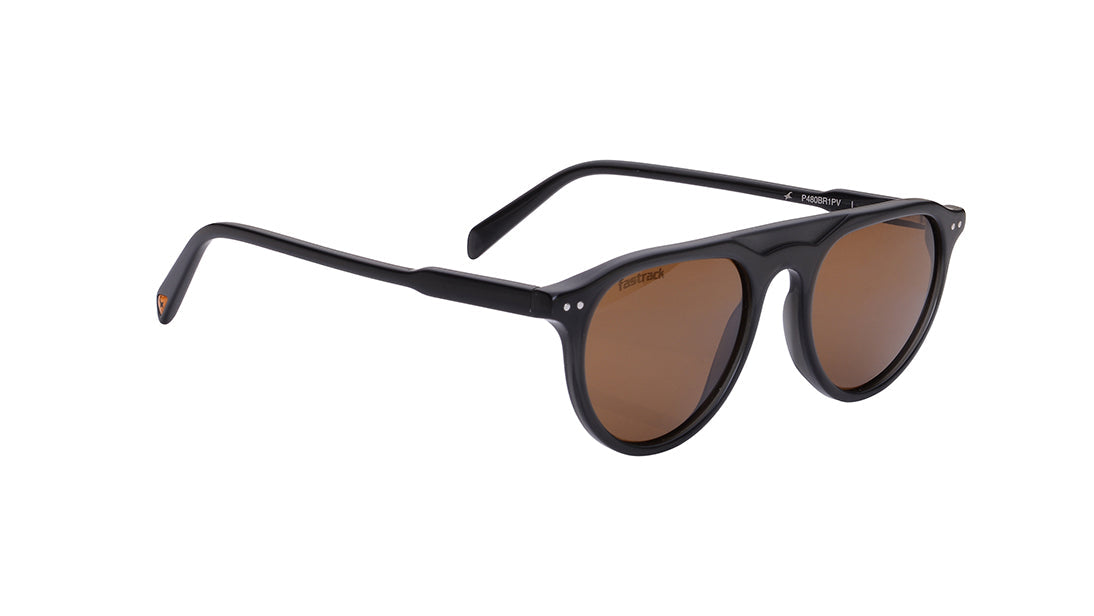 Brown Geometric Rimmed Sunglasses(P480BR1PV)